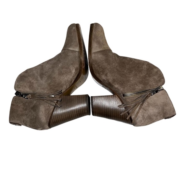 rag & bone Margot Beige Suede Double Zipper Ankle Booties Sz 39 - Picture 7 of 13